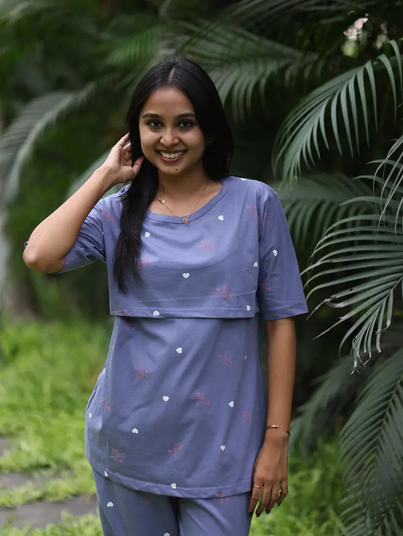 Lavendar Soft Cotton Feeding Co-Ord