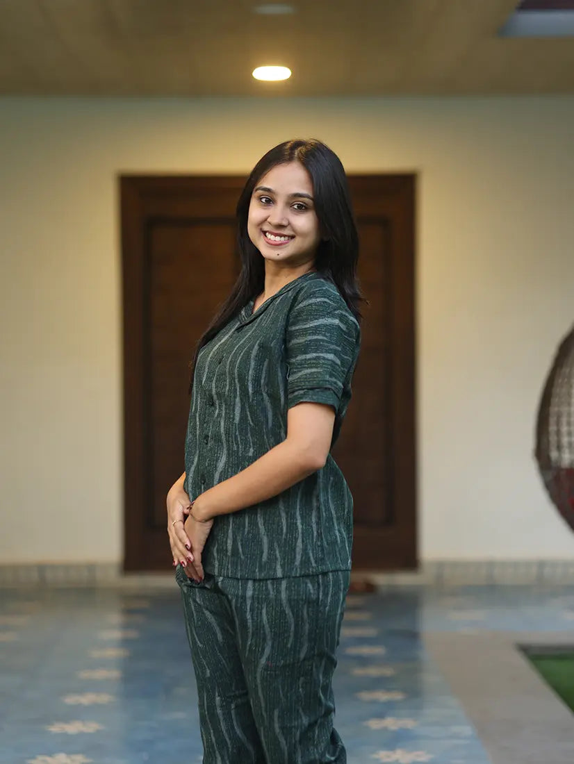 NB Striped Teal Green Cotton Co-ord
