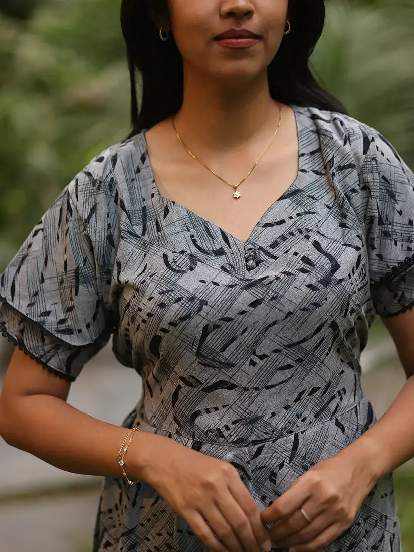 NB Printed Grey Alpine Maxi