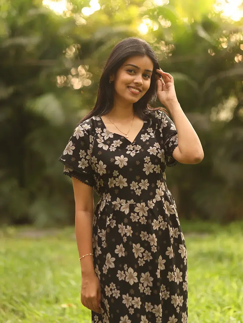 NB Printed Black Alpine Maxi