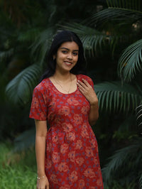 NB Printed Red Feeding Cotton Maxi