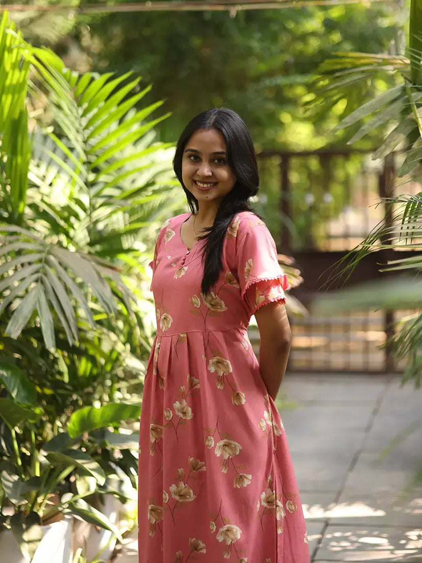 NB Printed Rose Pink Alpine Maxi