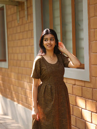 NB Printed Coffee Brown Feeding Cotton Maxi