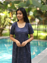 NB Printed Navy Feeding Cotton Maxi