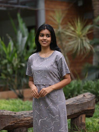 NB Printed Ash Grey Star Maternity Maxi