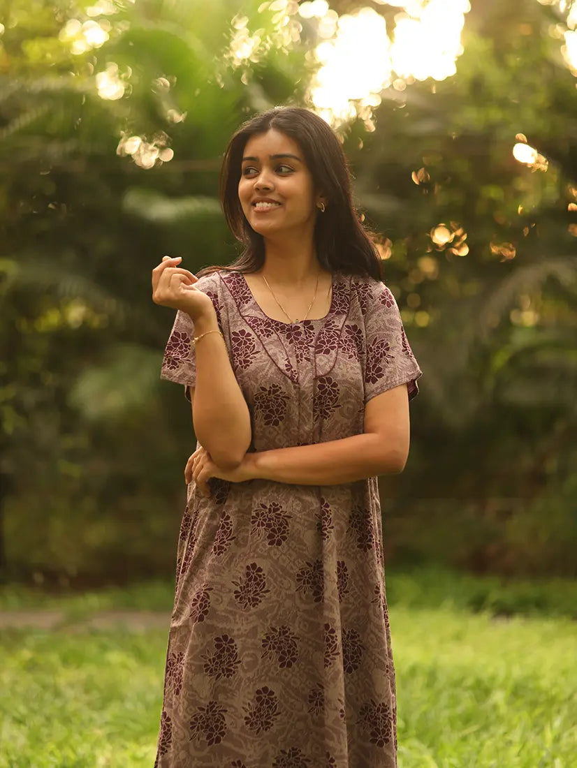 NB Printed Mauve Floral Alpine Nighty