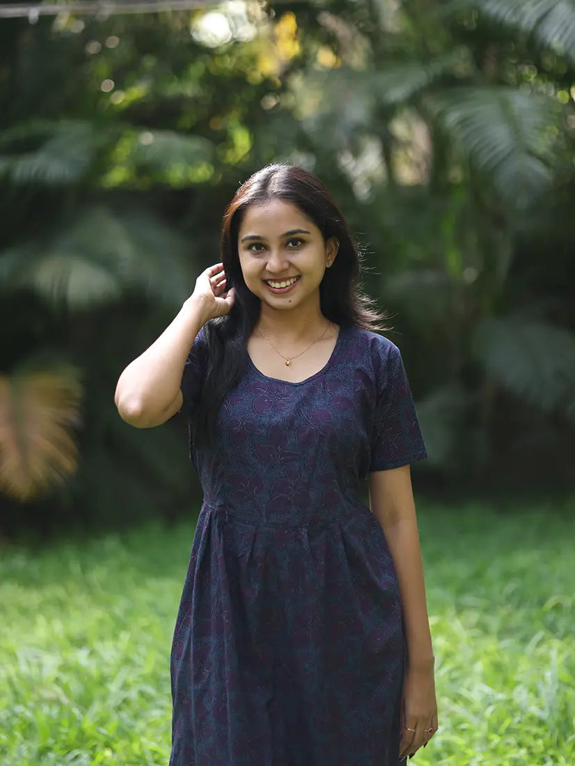 NB Printed Midnight Navy Feeding Cotton Maxi