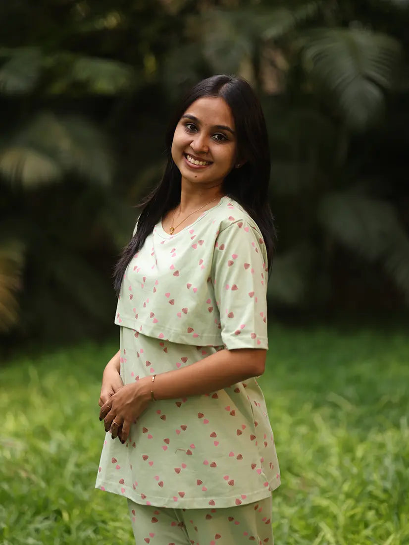 Mint Green Soft Cotton Feeding Co-Ord