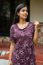 NB Printed Plum Maternity Maxi
